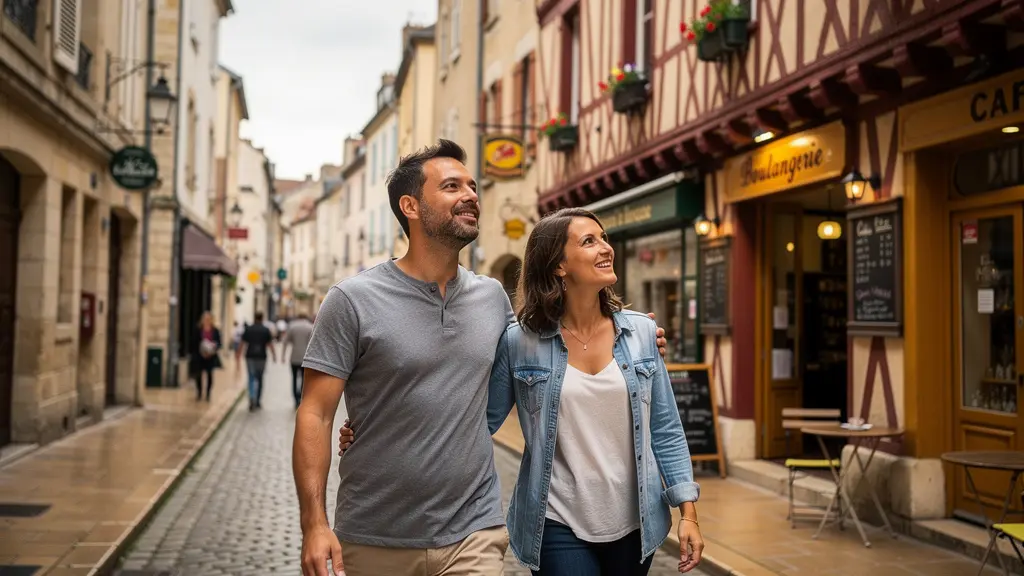 Couple cherchant un bien immobilier dans le centre historique de Dijon